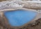 Brilliant blue pool at Geysir, Iceland