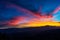 Brilliant Colorful Sunset Over Mountains