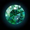 Brilliant emerald on a black background. Green crystal. Vector