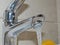 Brilliant mixer tap for washbasin with running water. The stream of water is enriched with air, acquires volume, softness.