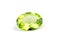 Brilliant natural green peridot isolate on white