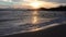 Brilliant ocean beach sunrise