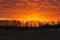 Brilliant orange sunrise over senic countryside
