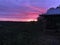 Brilliant Pink sunset over Assiniboine River Valley