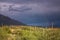 A brilliant rainbow over the outskirts of Tucson