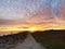 Brilliant Red Sunset at Half Moon Bay, California