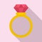 Brilliant ring icon, flat style