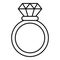 Brilliant ring icon, outline style