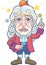 Brilliant scientist physicist Isaac Newton, funny illustration