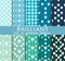 Brilliant set of seamless patterns. Flat diamonds with faces, a large collection. Vector