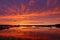 Brilliant Sunset Over Wetland Marsh