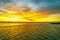 Brilliant Sunset Sky and Water Reflections Over Pamlico Sound