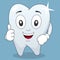 Brilliant Tooth Character with Thumbs Up