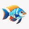 Brilliant tropical fish swimming in tank illustration