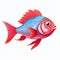 Brilliant tropical fish swimming in tank illustration