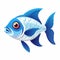 Brilliant tropical fish swimming in tank illustration