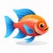 Brilliant tropical fish swimming in tank illustration