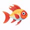 Brilliant tropical fish swimming in tank illustration