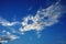 Brilliant white cloud formation against a deep blue sky