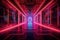 Brilliantly Bold: Award-Winning Red and Pink Neon Art on Shiny Walls and Glowing Space Background in 8K HD