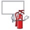 Bring board fire extinguisher character cartoon