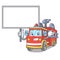 Bring board fire truck character cartoon