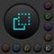 Bring element to front dark push buttons with color icons