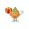 Bring gift cute persimmon cartoon style with mascot