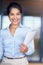 She always brings her A-game to work. Cropped portrait of a young businesswoman holding paperwork.