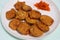 Brinjal pakoda or pakora, egg plant fritters