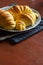 Brioche Croissants, Leavened Portuguese Pastries on Kitchen Table