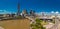 BRISBANE, AUS - Mar 19 2019: Brisbane and Southbank aerial view with William jolly and Kurilpa bridges, Queensland, Australia