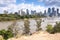 Brisbane, Australia - 26th September, 2014: View from Kangaroo point in Brisbane where tourists visit to see the city and families