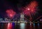 BRISBANE, AUSTRALIA, DEC 23 2016: Colorful fireworks over night