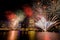 BRISBANE, AUSTRALIA, DEC 23 2016: Colorful fireworks over night