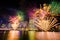 BRISBANE, AUSTRALIA, DEC 23 2016: Colorful fireworks over night
