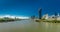 BRISBANE, AUSTRALIA - Dec 29 2016: Panoramic areal image of Brisbane CBD and South Bank. Brisbane is the capital of QLD