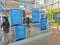 BRISBANE, AUSTRALIA - MAY 19, 2020: Notice of Covid-19 safety measures in ANZ Bank branch in Queen St Mall. There is a group of