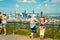 Brisbane, Australia - People overlooking the city at the Mount Coot-Tha Summit Lookout