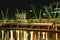 Brisbane, Australia - Saturday 18th August, 2018: View of Kurilpa Bridge and Brisbane City at night on Saturday 18th August, 2018.