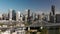 Brisbane city with CBD and Story Bridge, aerial drone panoramic