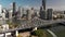 Brisbane city with CBD and Story Bridge, aerial drone panoramic