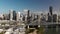 Brisbane city with CBD and Story Bridge, aerial drone panoramic