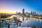 Brisbane city skyline and Brisbane river at twilight