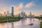 Brisbane city skyline  at twilight in Australia