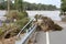 BRISBANE IPSWICH FLOODS QUEENSLAND AUSTRALIA MARCH 4th 2022 -Damage and Debris left behind at Colleges Crossing Recreation Park on