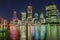 Brisbane night city skyline and river reflections - Queensland, Australia