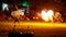 Brisbane, Queensland, Australia - Fire twirling festival in West End