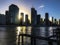 Brisbane south bank skyline during the sunset