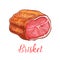 Brisket bacon meat vector sketch isolated icon